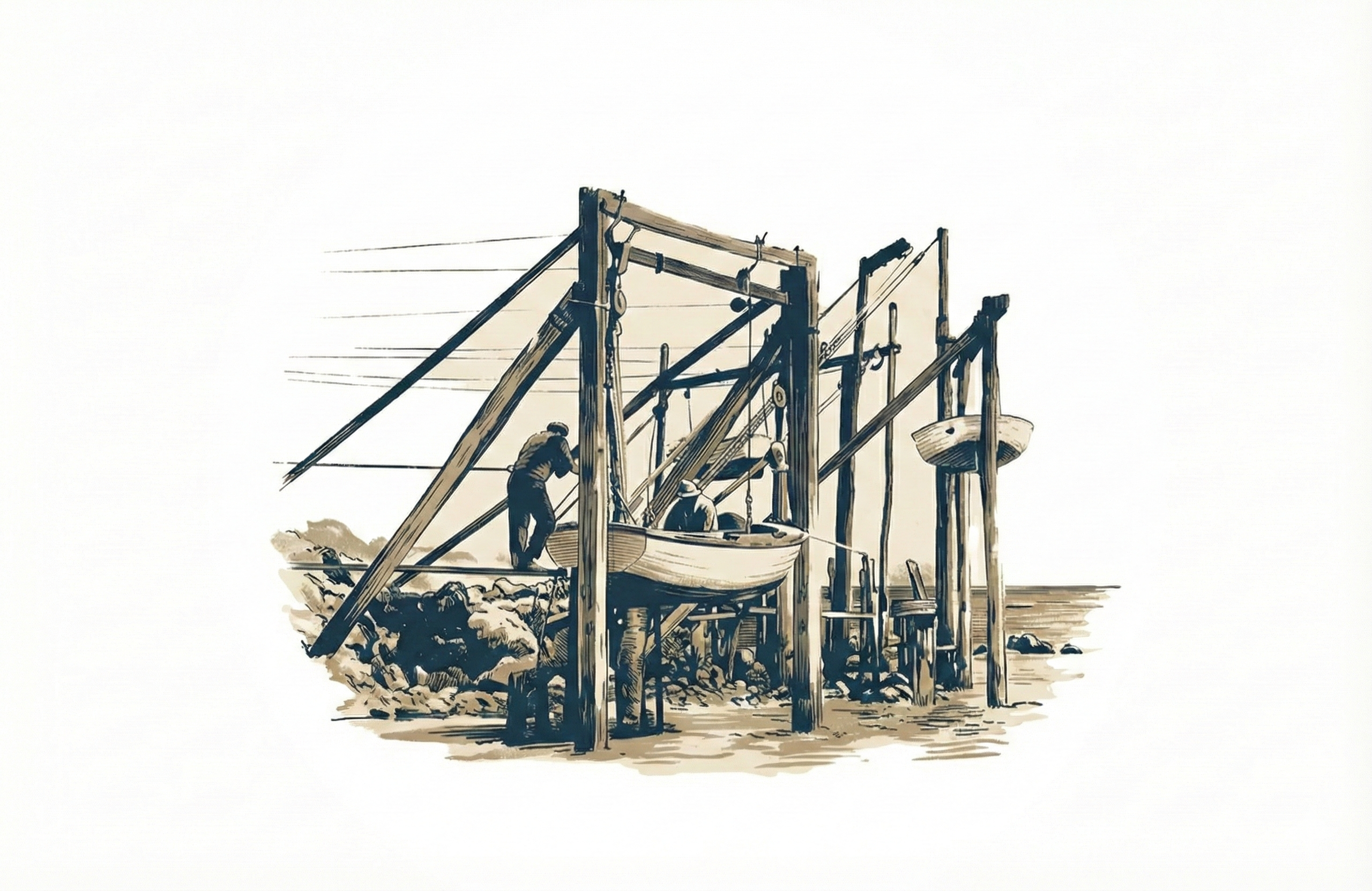 Davits at Bluff Beach